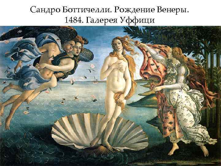Сандро Боттичелли. Рождение Венеры. 1484. Галерея Уффици 