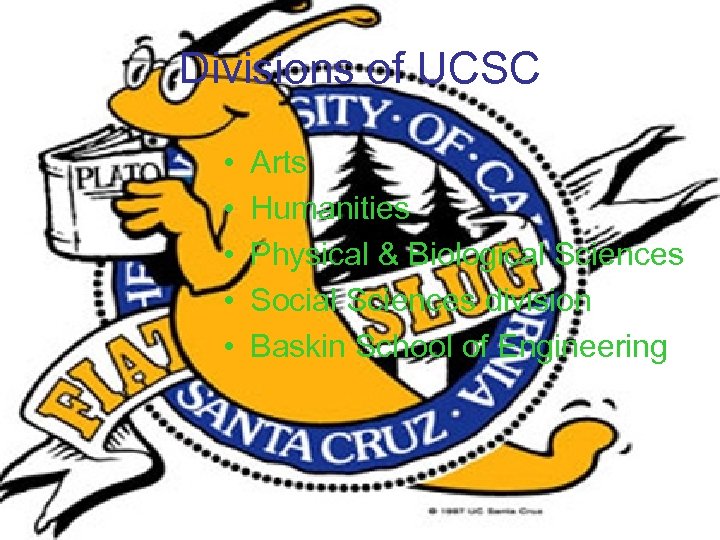 Divisions of UCSC • • • Arts Humanities Physical & Biological Sciences Social Sciences