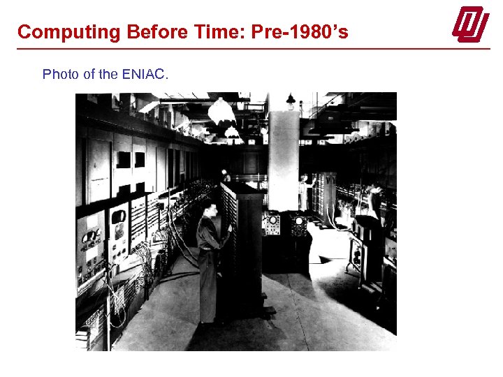 Computing Before Time: Pre-1980’s Photo of the ENIAC. 