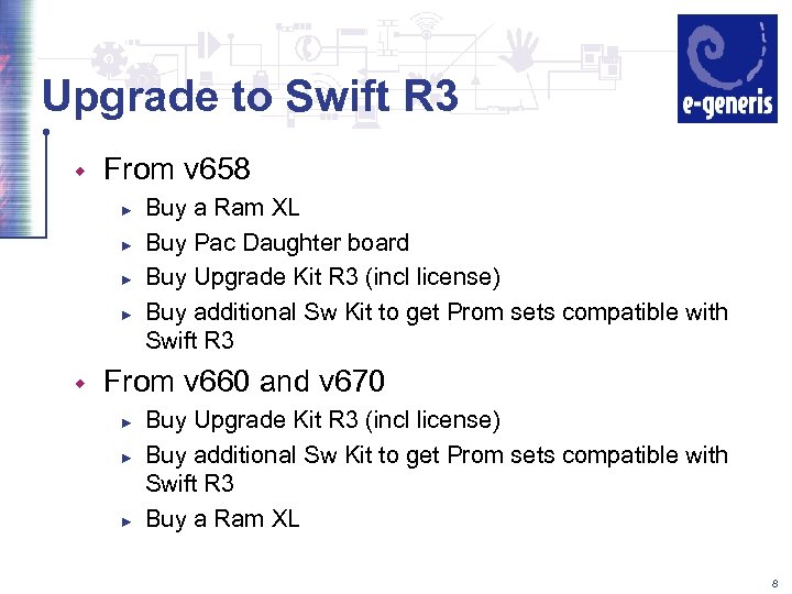 Upgrade to Swift R 3 w From v 658 ► ► w Buy a