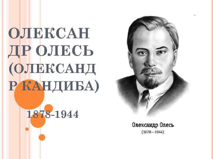ОЛЕКСАН ДР ОЛЕСЬ (ОЛЕКСАНД Р КАНДИБА) 1878 -1944 