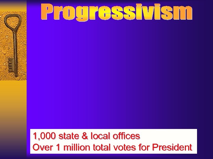 1, 000 state & local offices Over 1 million total votes for President 