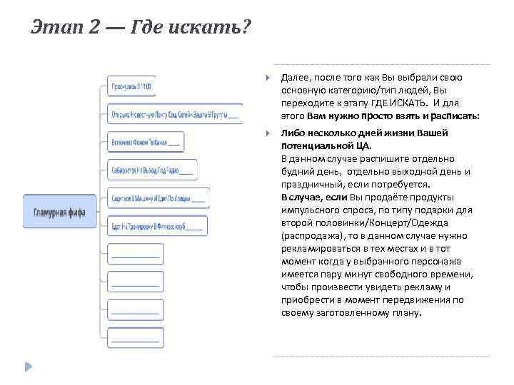 Этап 2 — Где искать? Далее, после того как Вы выбрали свою основную категорию/тип