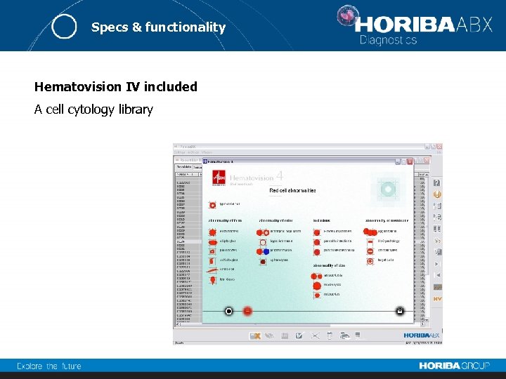 Specs & functionality Hematovision IV included A cell cytology library 