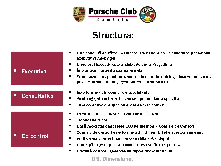 Structura: § Este condusă de către un Director Executiv şi are în subordine personalul