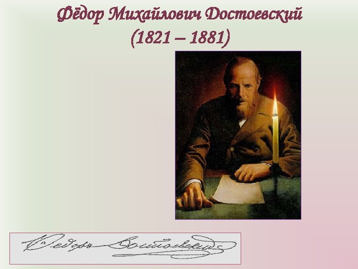 Фёдор Михайлович Достоевский (1821 – 1881) 