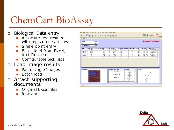 Chem. Cart Bio. Assay p Biological Data entry n n p Load image results