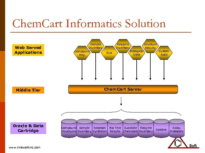 Chem. Cart Informatics Solution Web Served Applications Middle Tier Oracle & Data Cartridge www.