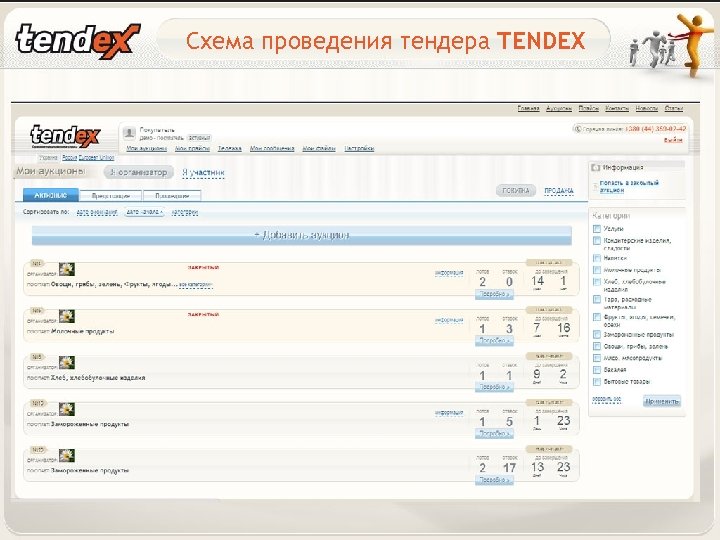Схема проведения тендера TENDEX 