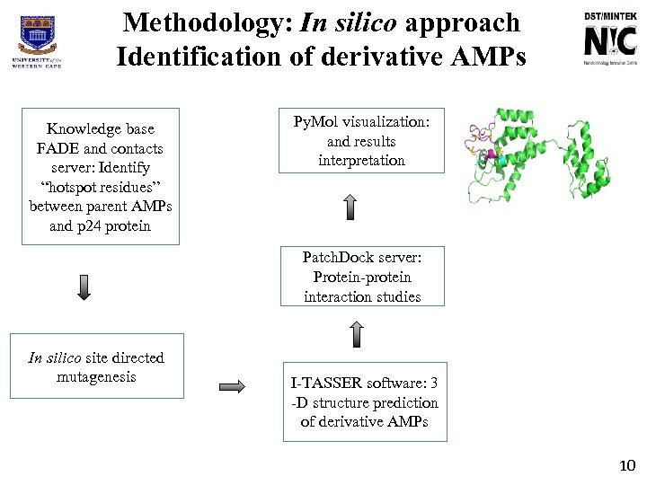 Methodology: In silico approach Identification of derivative AMPs Knowledge base FADE and contacts server: