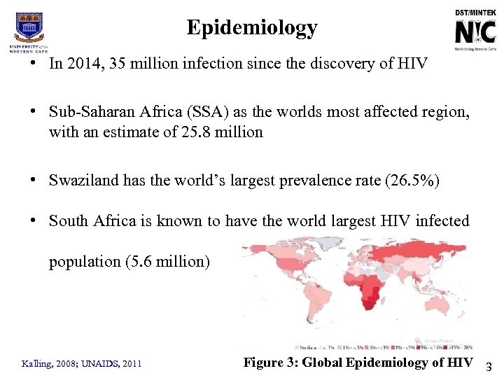 Epidemiology • In 2014, 35 million infection since the discovery of HIV • Sub-Saharan