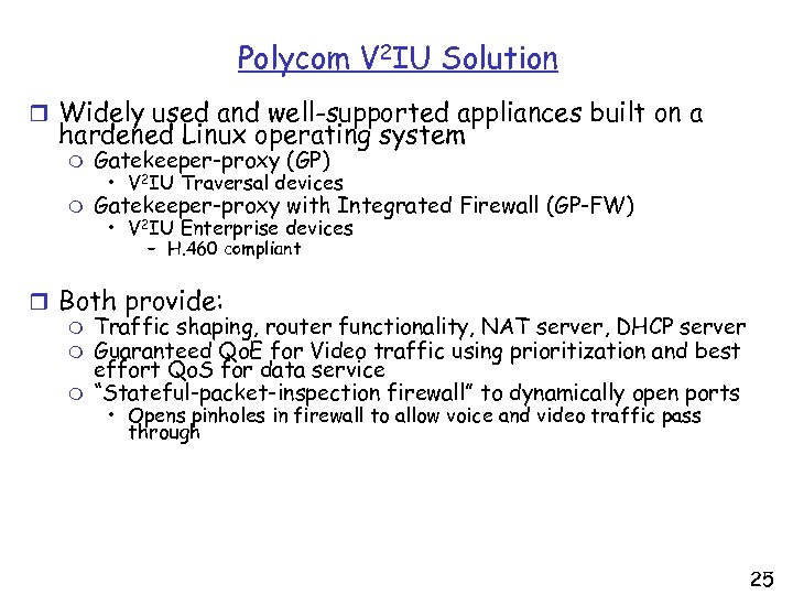 Polycom V 2 IU Solution r Widely used and well-supported appliances built on a