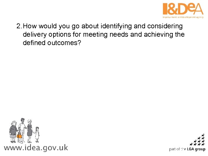 2. How would you go about identifying and considering delivery options for meeting needs