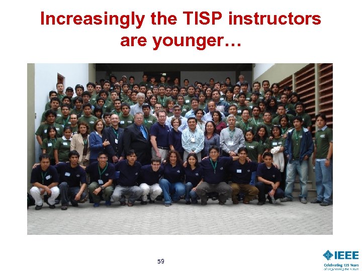 Increasingly the TISP instructors are younger… 59 