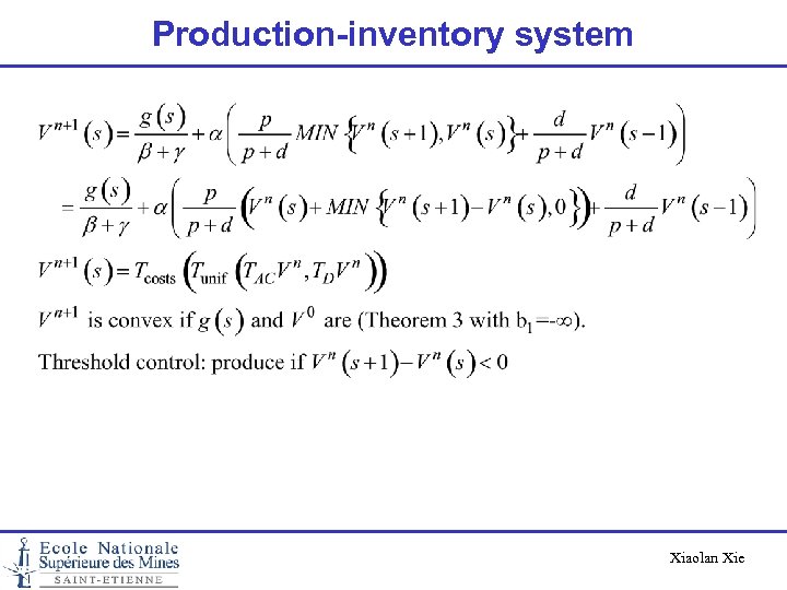 Production-inventory system Xiaolan Xie 