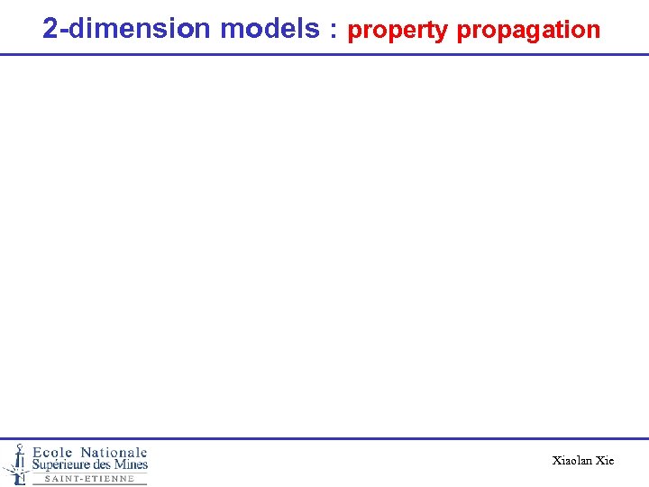 2 -dimension models : property propagation Xiaolan Xie 