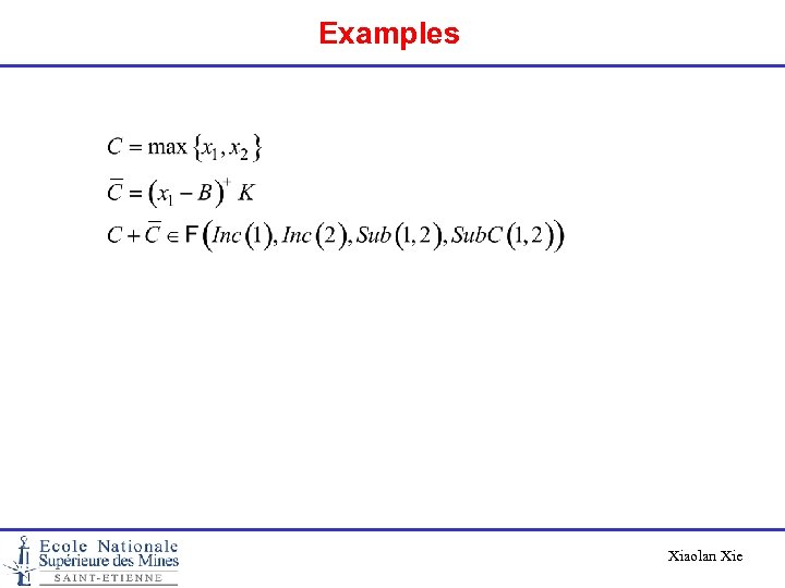 Examples Xiaolan Xie 