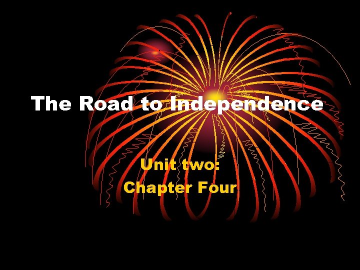 The Road to Independence Unit two: Chapter Four 