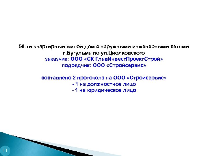 50 -ти квартирный жилой дом с наружными инженерными сетями г. Бугульма по ул. Циолковского
