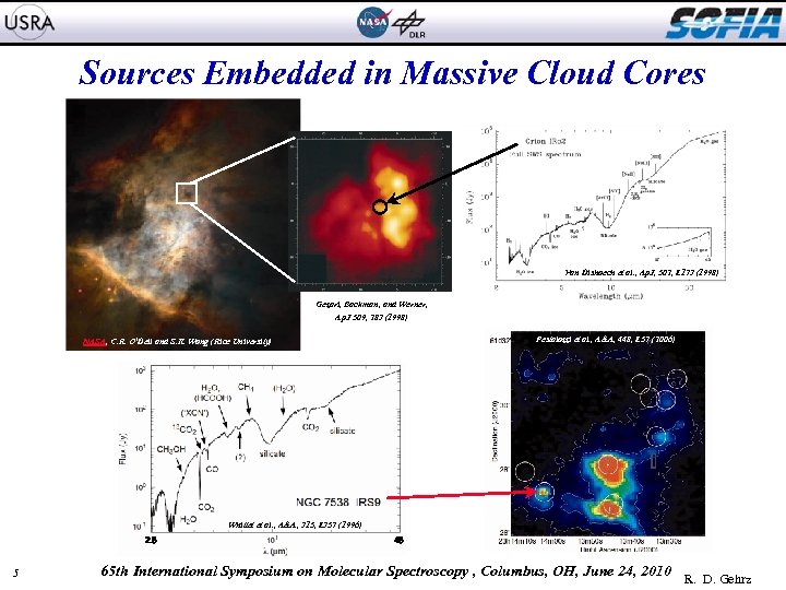 Sources Embedded in Massive Cloud Cores Van Dishoech et al. , Ap. J, 502,