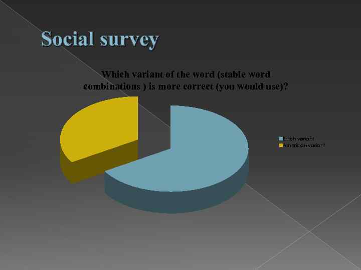 Social survey Which variant of the word (stable word combinations ) is more correct