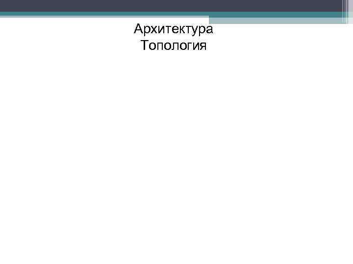 Архитектура Топология 