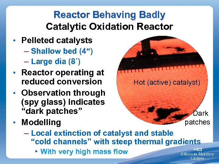 Reactor Behaving Badly Catalytic Oxidation Reactor • Pelleted catalysts – Shallow bed (4“) –