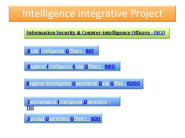 Intelligence Integrative Project Information Security & Counter-intelligence Officers - ISCO Basic Intelligence Officers -