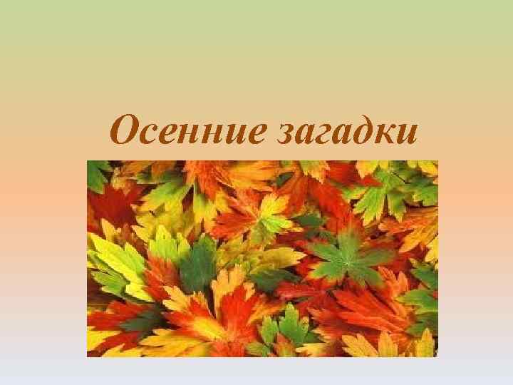 Осенние загадки 