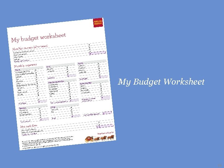 My Budget Worksheet 16 