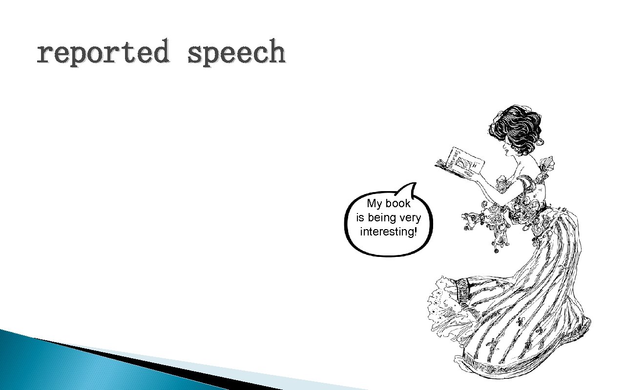 reported speech My book is being very interesting! 