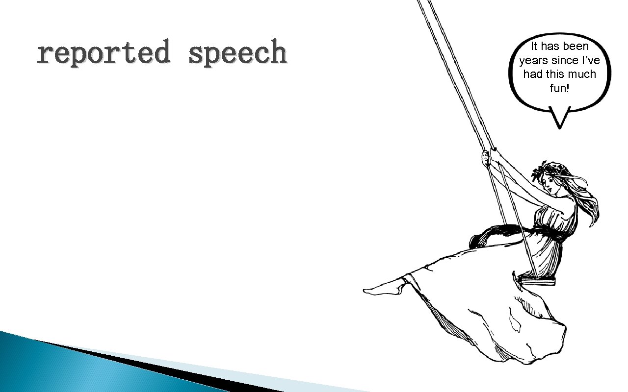 reported speech It has been years since I’ve had this much fun! 