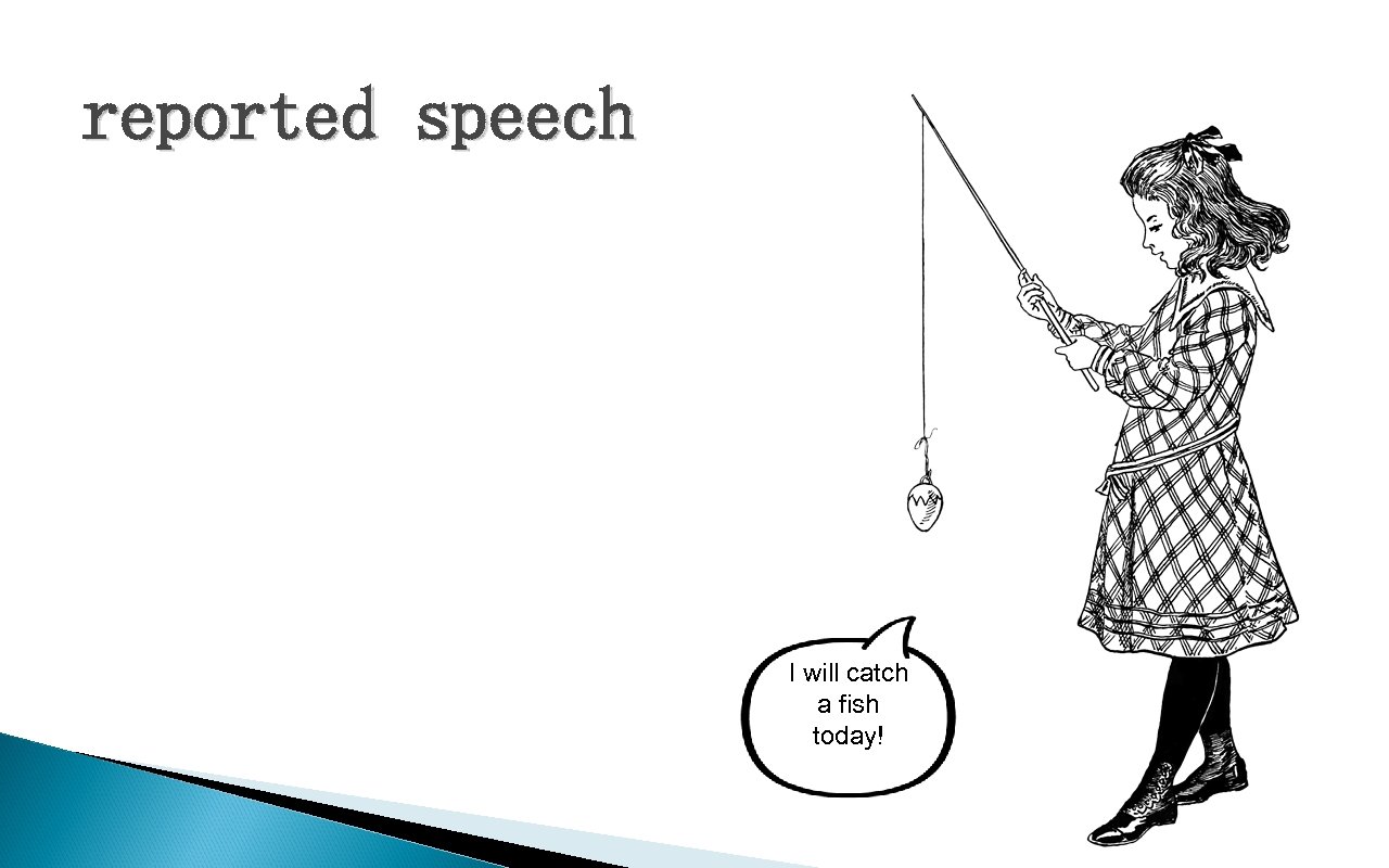 reported speech I will catch a fish today! 