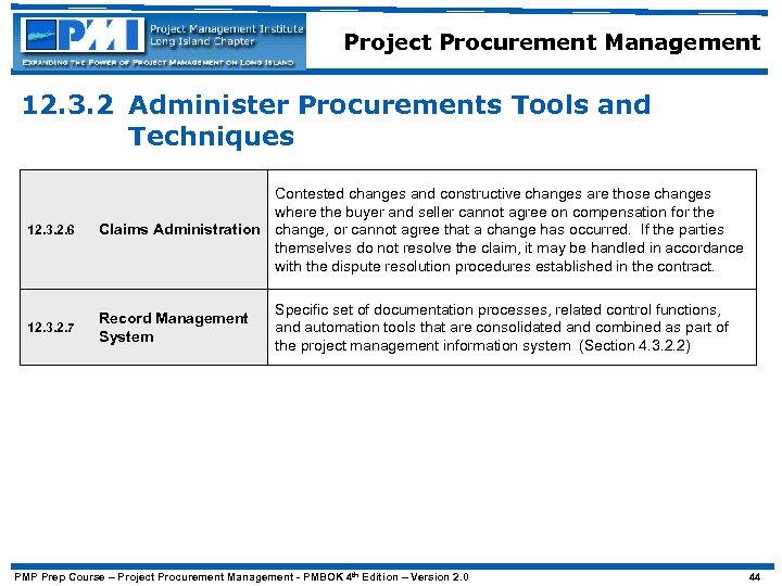 Project Procurement Management 12. 3. 2 Administer Procurements Tools and Techniques 12. 3. 2.