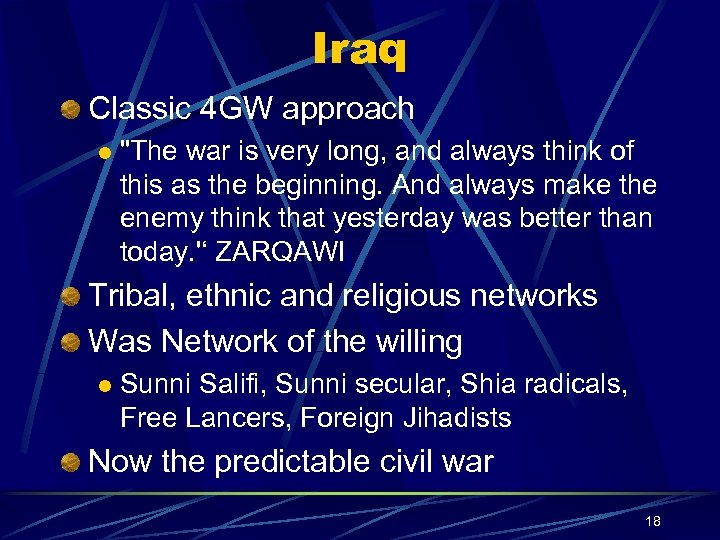 Iraq Classic 4 GW approach l 