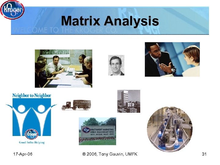 Matrix Analysis 17 -Apr-06 ® 2006, Tony Gauvin, UMFK 31 