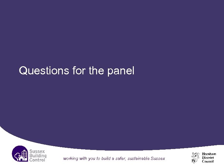 Questions for the panel working with you to build a safer, sustainable Sussex 