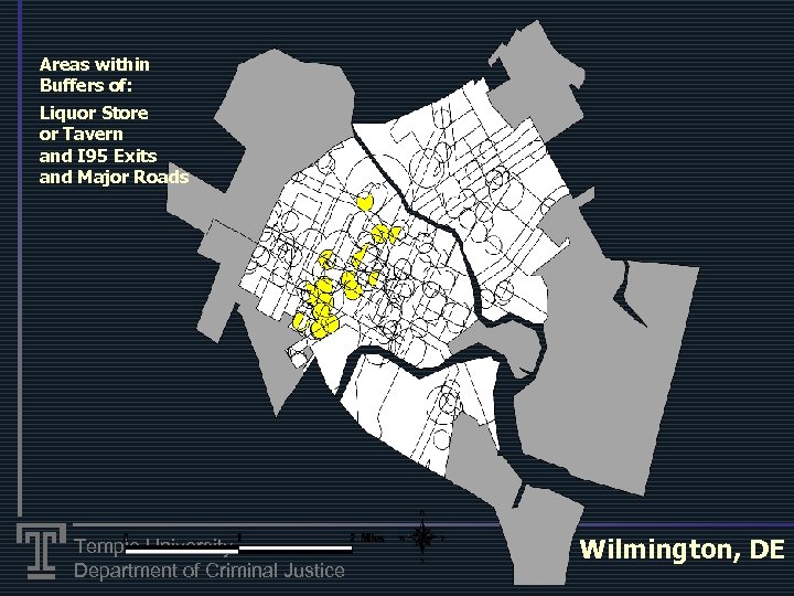 Areas within Buffers of: Liquor Store or Tavern and I 95 Exits and Major