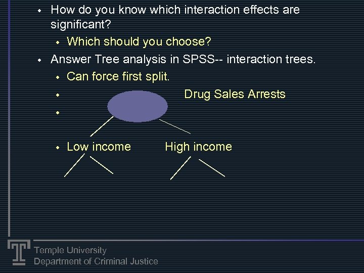 w w How do you know which interaction effects are significant? w Which should