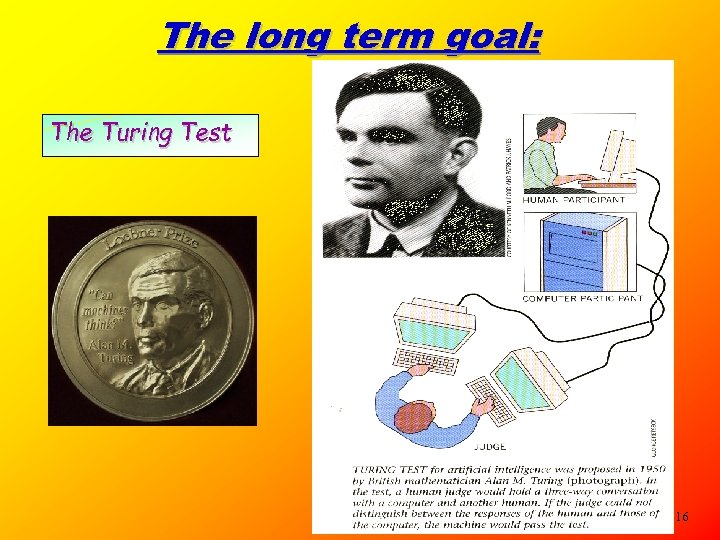 The long term goal: The Turing Test 16 