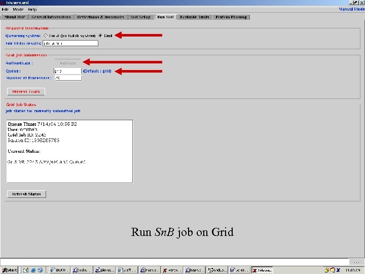 Screenshots 1 Run Sn. B job on Grid 