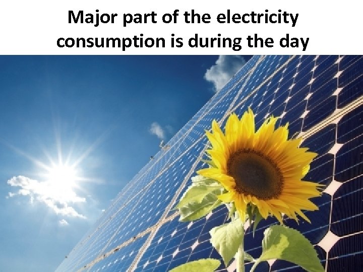 Major part of the electricity consumption is during the day 