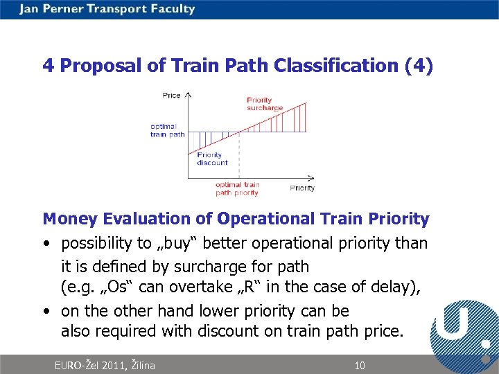 4 Proposal of Train Path Classification (4) Money Evaluation of Operational Train Priority •