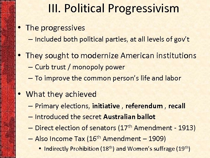 Chapter 28 Progressivism And The Republican Roosevelt 1901