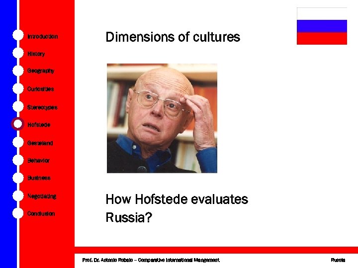 Introduction Dimensions of cultures History Geography Curiosities Stereotypes Hofstede Gesteland Behavior Business Negotiating Conclusion