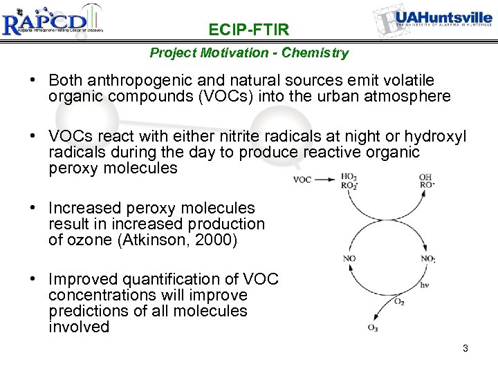 ECIP-FTIR Project Motivation - Chemistry • Both anthropogenic and natural sources emit volatile organic