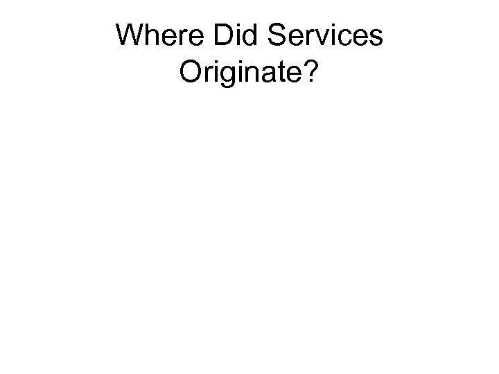 Where Did Services Originate? 