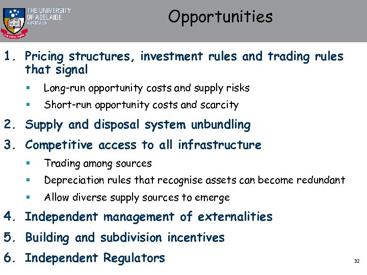 Opportunities 1. Pricing structures, investment rules and trading rules that signal § Long-run opportunity