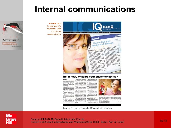 Internal communications Copyright 2012 Mc. Graw-Hill Australia Pty Ltd Power. Point Slides t/a Advertising