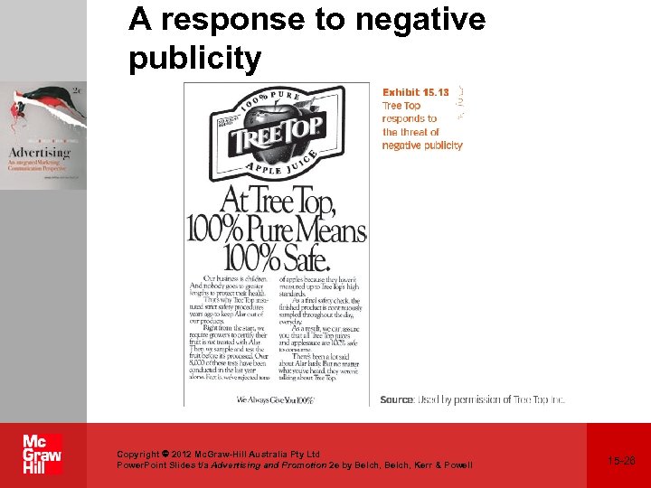 A response to negative publicity Copyright 2012 Mc. Graw-Hill Australia Pty Ltd Power. Point
